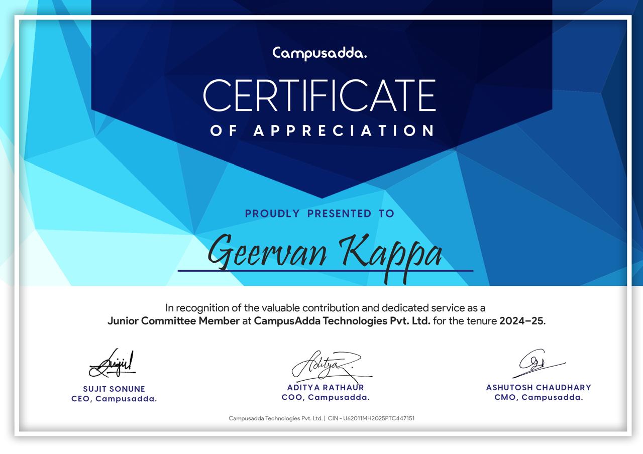 Internship Certificate